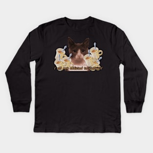 Coffee Cat Kids Long Sleeve T-Shirt